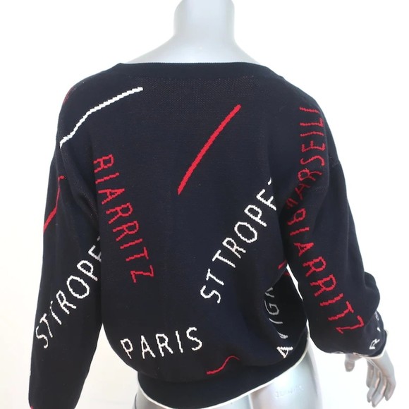 Joie Wilhelmina Destination Sweater Navy Cotton Knit Size Extra Extra Small - Picture 4 of 6